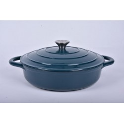 Okrągły, płytki garnek żeliwny 3,5 l 28 cm Tierra morski NOIS